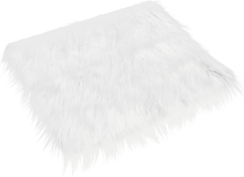 White Imitation Fur Photo Blanket Newborn Photography Backdrop Cozy Soft Prop - Image 1